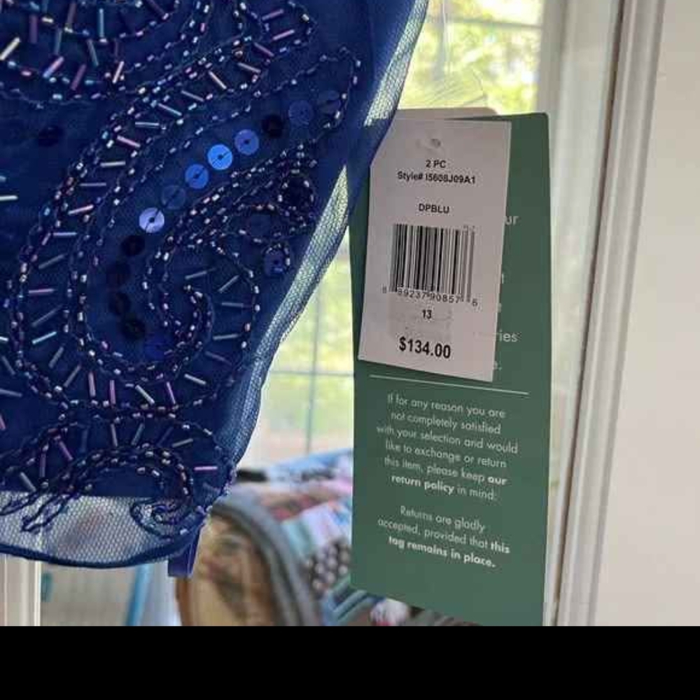 Love Reign Blue Sequin Crop Top Beaded With Seqiuns